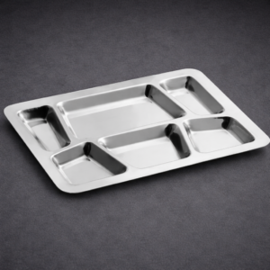 CHAROLA DE 6 DIVISIONES ACERO INOX, CENTRO TIPO TRAPEZOIDAL 407SMT2 15 1/2 x 11 1/2 PG (12 PIEZAS POR CAJA)