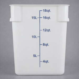 Contenedor Cuadrado de Polipropileno de 18 Qt. Blanco