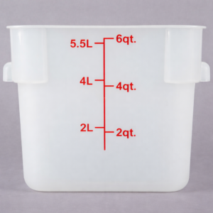 Contenedor Cuadrado de Polipropileno de 6 Qt. Translucido 8 7/8 x 8 7/8 x 7 1/2 pg