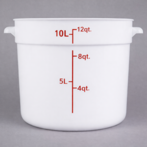 Contenedor Redondo de Polipropileno de 12 Qt. Blanco (TAPA 176RNDWHL12)