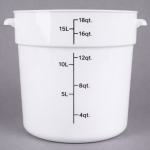 Contenedor Redondo de Polipropileno de 18 Qt. Blanco (TAPA 176RNDWHL12)