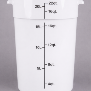 Contenedor Redondo de Polipropileno de 22 Qt. Blanco (TAPA 176RNDWHL12)