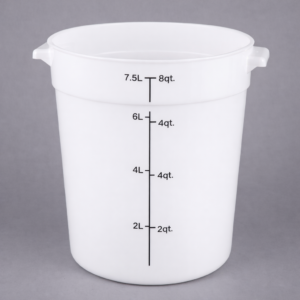 Contenedor Redondo de Polipropileno de 8 Qt.  Translucido (7.5 lts) 10 5/8 x 7 x 8 3/4 pg