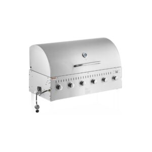 Asador para Exterior de Gas 6 Quemadores Terminado en Acero Inoxidable con Tapa Tipo domo Enrollable Medida 48 x 23 Pg (121 x 59 cm) LPG48RD Backyard Pro