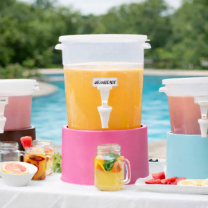 Dispensador Rojaondo 3 Galones Blanco con Base Rosa