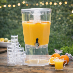 Dispensador de 3.5 Galones - 13 lts Acrilico con Compartimento para Hielo, MEDIDA: Ancho 10 1/2 pg, Altura 20 pg, Sin BPA