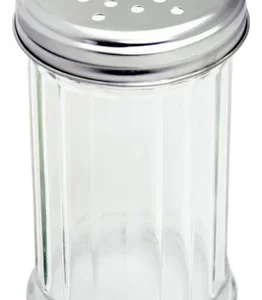 RECIPIENTE ESPOLVOREADOR DE QUESO 12 OZ PLASTICO CON TAPA DE ACERO INOXIDABLE PERFORADA CHOICE (PRECIO POR 12 PIEZAS)