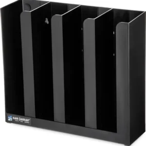 Organizador de vasos y tapas de 4 secciones para encimera, color negro, de 1.5 a 3 oz PCL2 San Jamar