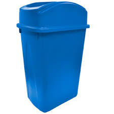 CONTENEDOR RECTANGULAR 23 GAL CON TAPA COLOR AZUL LAVEX