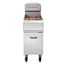 Freidora Electrica Vulcan 1ER50AF-2 50 lb (22 lts) Doble Canastilla, Freidora de Piso - 480V, 3 Phase, 17 kW, Medida: 15 1/2 x 34 3/8 x 39 7/16 pg