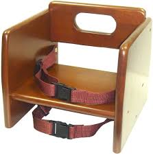 Silla Booster Asiento Periquera Color Natural de Madera Con Correa Lancaster