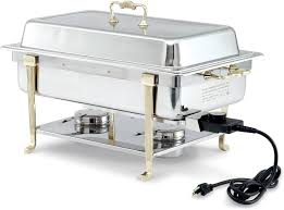 CHAFER ENTERO ELECTRICO 9 QT (8.5 LTS) DE 120 V, DETALLES EN COLOR DORADO CLASSIC BRASS TRIM MARCA VOLLRATH