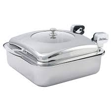 CHAFER CUADRADO ACERO INOX 6 QT TAPA VIDRIO SAUTEUSE VISION 2474-6 Spring USA (15 3/8 X 19 X 7 Pg)