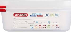 CONTENEDOR HERMETICO NOVENO DE 2.5 PG CON TAPA .6 qt (17.5X10.8X6 cm) ARAVEN