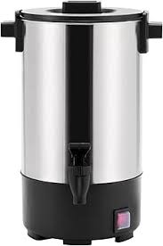 CAFETERA 30 TAZAS PERCOLADORA ACABADO EN ACERO INOXIDABLE Y LLAVE DISPENSADORA, MEDIDAS GENERALES: 8 X 7 1/2 X 13 PG, 120 V - 1,000 W MARCA GALAXY