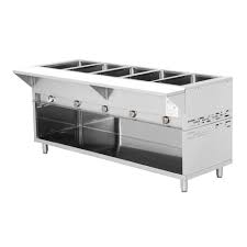 MESA CALIENTE ELECTRICA BANO MARIA ADVANCE TABCO TIPO GABINETE CERRADO CON PUERTAS EN ACERO INOXIDABLE PARA 4 INSERTOS 208/240V, DE 1,000W MEDIDAS: 62 7/16 X 22 5/8 X 34 1/8 PG CON TABLA DE CORTE CON REGATONES NIVELADORES