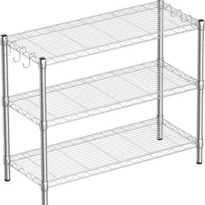 Estante de 14 x 42 Cromado con Postes de 34 PG DE 3 ENTREPANOS