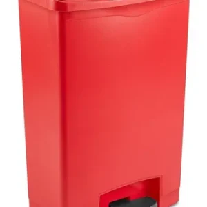 CONTENEDOR RECTANGULAR CON PEDAL SLIM JIM RUBBERMAID 24 GAL DE 22 1/2 X 14 X 32 1/2 PG ROJO