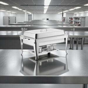 CHAFER ENTERO 8 QT REPLEGABLE CON TAPA Y AGARRADERA DE ACERO 24 X 14 X 13 PG CHOICE