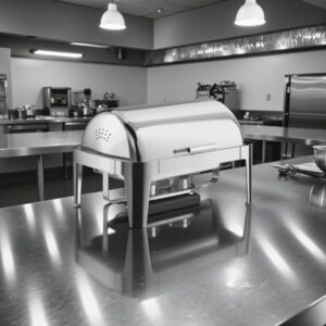 CHAFER ENTERO 8 QT ROLL TOP DE LUJO CROMADO