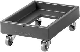 BASE CON RUEDAS 20 x 28 x 10 PG PARA CAJAS DE MASA DE PIZZA COLOR NEGRO CAMBRO