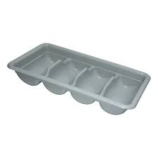 CAJA DE PLASTICO 4 COMPARTIMENTOS PARA CUBIERTOS GRIS CAMBRO