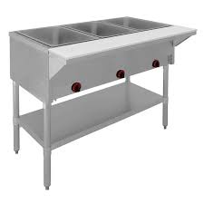 MESA CALIENTE ELECTRICA BANO MARIA ADVANCE TABCO MOD. HF-3E-120 CON ENTREPANO EN ACERO INOXIDABLE PARA 3 INSERTOS 120V, DE 1,500W MEDIDAS: 47 1/8X30 5/8X334 3/8 PG CON TABLA DE CORTE CON REGATONES NIVELADORES