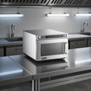 Horno de Microondas Amana HDC12A2 Carga de trabajo pesada de Acero Inoxidable Comercial con Control de botones - 120V, 1200W, Menos de 200 usos diarios
