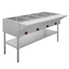 MESA CALIENTE ELECTRICA BANO MARIA ADVANCE TABCO MOD. HF-4E-240 CON ENTREPANO EN ACERO INOXIDABLE PARA 4 INSERTOS DE 3,000 - 4,000 WATTS DE 208/240V MEDIDAS: 62 7/16 X 30 5/8 X 34 3/8 PG CON TABLA DE CORTE CON REGATONES NIVELADORES