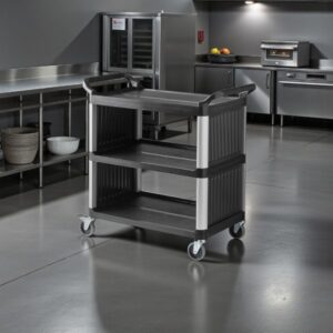 CARRO DE SERVICIO 3 REPISAS CON COSTADOS CERRADOS Y DOS ABIERTOS 42X20X38 PG CHOICE