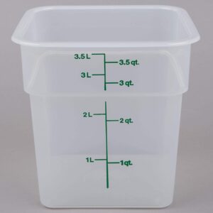 CONTENEDOR CUADRADO DE POLIPROPILENO 4 QT (3.8 LTS) CAMBRO TAPA 214sfc2scpp