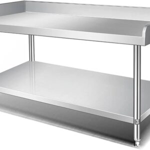 BASE PARA MONTAR EQUIPO DE COCCION 30 X 48 PG (76 X 122 CM) ACERO INOXIDABLE CAL. 16 CON ENTREPANO DE GALVANIZADO REGENCY