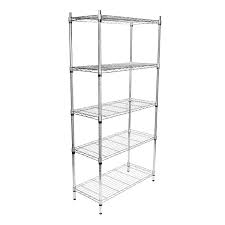 Estante de 14 x 36 Cromado con Postes de 74 pg de 5 entrepanos (36x92x187cm)