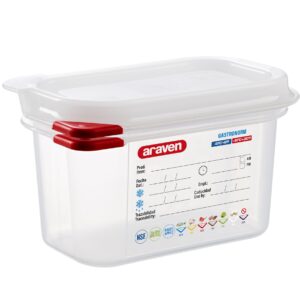 CONTENEDOR HERMETICO SEXTO DE 6 PG CON TAPA 2.7 qt (17.5X16.3X15 cm) ARAVEN