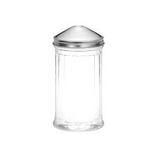 AZUCARERA CILINDRO CON TAPA PERFORACION AL CENTRO DE ACERO 12 OZ VASO DE PLASTICO TABLECRAFT (PRECIO POR 24 PIEZAS)