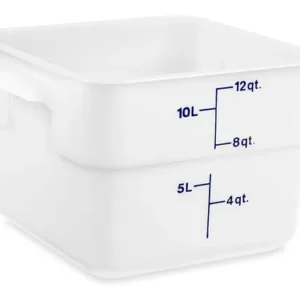 CONTENEDOR CUADRADO DE POLIETILENO 12 QT BLANCO VIGOR (SU TAPA ES 247slid12bl)
