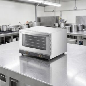 HORNO DE CONVECCION ELECTRICO MEDIO COE3H DE 12 V, 1600 W CAPACIDAD DE 4 CHAROLAS DE 13 x 18 PG MEDIDA GENERAL: 23 1/2 X 22 1/2 X 16 PG MARCA GALAXY