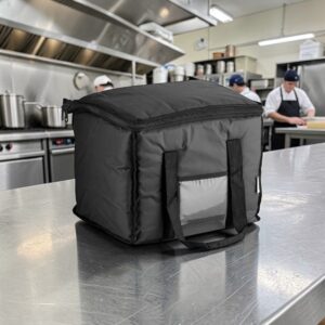 BOLSA ISOTERMICA DE 38 X 30 X 30 CM DE NAILON NEGRO, DE LADOS BLANDOS, PARA COMIDA CALIENTE O FRIA CAPACIDAD GENERAL 8 QT (7.6 LTS) CHOICE