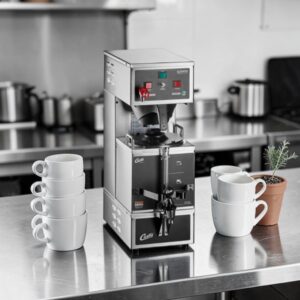 CAFETERA ANALOGICA SATELITE GEMINI 17 LITROS POR HORA, DEPOSITO DE 5.7 LITROS DE ACERO INOXIDABLE 120V, 1775 W, GEM-120A-10 CURTIS
