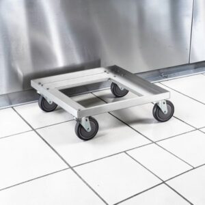 CARRO PARA RACKS DE LAVADO 22 X 22 X 7 1/2 PG EN ALUMINIO CAPACIDAD DE HASTA 880 LBS RUEDAS DE 5 PG REGENCY
