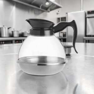 JARRA PARA CAFE TRANSPARENTE COLOR NEGRO DE 1.9 LTS (64 OZ)