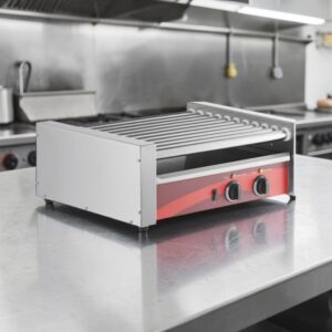 ASADOR DE SALCHICHAS 11 RODILLOS HOT DOG ROLLER 30 DOGOS RG1830 MEDIDAS: 22 7/8 X 18 1/4 X  8 3/4 PG, 120V, 910W AVANTCO