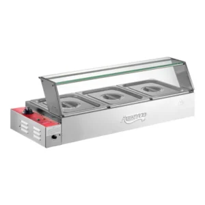 BANO MARIA ELECTRICO SOBRE BARRA PARA 3 INSERTOS MEDIOS 1500W DE 120V MEDIDAS: 36 X 14 X 10 PG MARCA AVANTCO