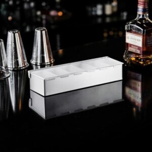 CAJA PARA CONDIMENTOS DE 6 COMPARTIMENTOS ACERO INOXIDABLE SATINADO CON TAPA CHOICE