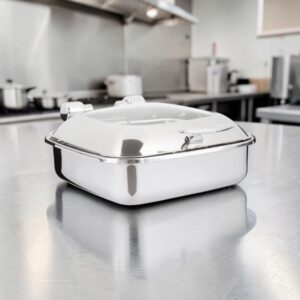 CHAFER DE INDUCCION 6 QT CUADRADO CON TAPA DE CRISTAL MODELO 46134 MARCA VOLLRATH