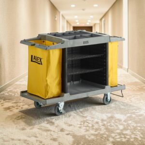 CARRO PARA AMA DE LLAVES DE TRES REPISAS CON BOLSAS Y COMPARTIMENTOS DE ALMACENAJE MEDIDAS: 59 X 21 X 38 PG LAVEX