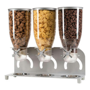 DISPENSADOR DE CEREAL TRIPLE 3510-3-39 CAL-MIL (CAP. TOTAL 10.5 LTS -3.5 LTS C/u )18.5 X 6 X 17.75 Pg