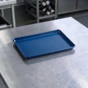 CHAROLA ALUMINIO 13 X 18 PG (33 X 45 CM) CALIBRE 18 COLOR AZUL MARINO