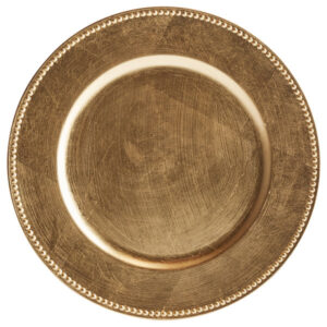 Plato Base Color Dorado de 33cms Modelo TRB66GD Material Plastico (VENTA POR MULTIPLOS DE 24 PIEZAS)