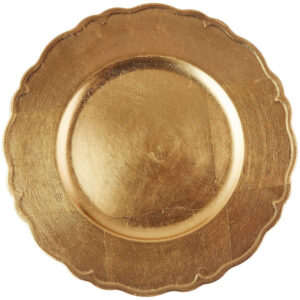 Plato Base Color Dorado de 33cms Modelo A215GD Material Plastico (VENTA POR MULTIPLOS DE 24 PIEZAS)